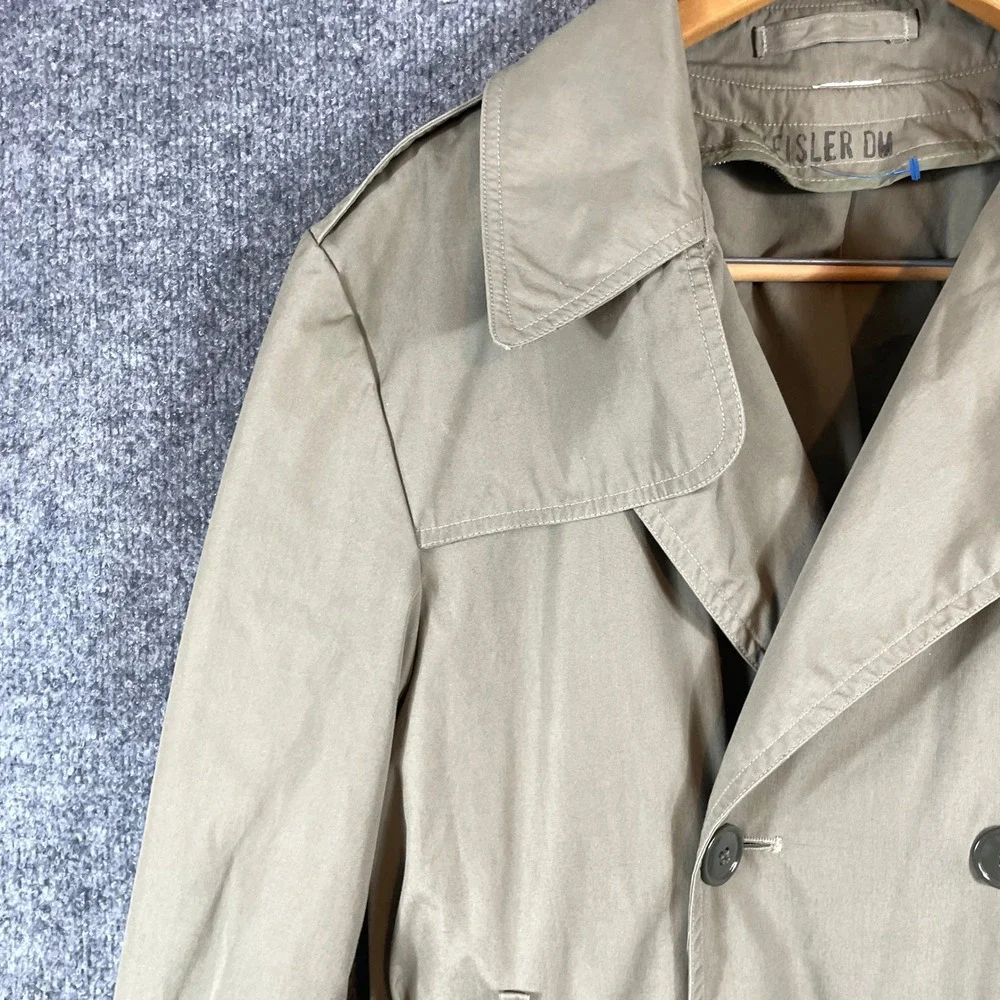 VTG Greenbrier Industries Coat Mens L Tan All Weather Trench Belted Military 80s